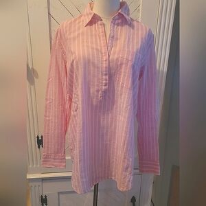 GAP PINK/WHITE POPOVER NWT SIZE SMALL